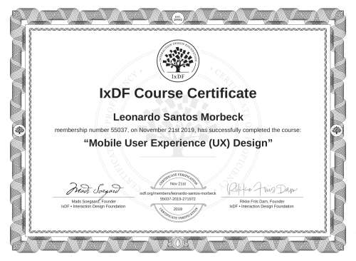 Mobile User Experience (UX) Design certificate