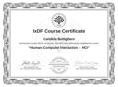 Human-Computer Interaction -  HCI certificate