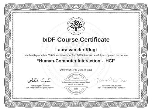 Human-Computer Interaction -  HCI certificate