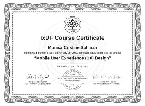 Mobile User Experience (UX) Design certificate