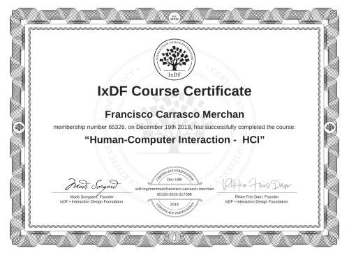 Human-Computer Interaction -  HCI certificate