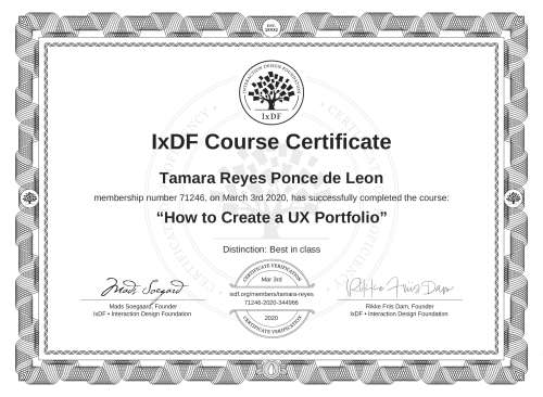 How to Create a UX Portfolio certificate