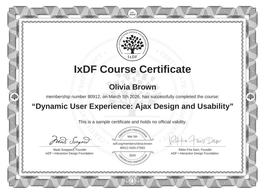 Course Certificate Example