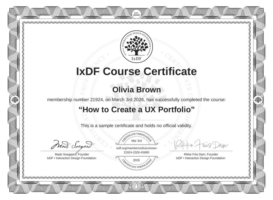 Course Certificate Example