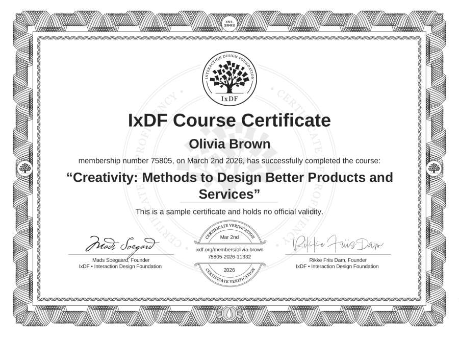 Course Certificate Example
