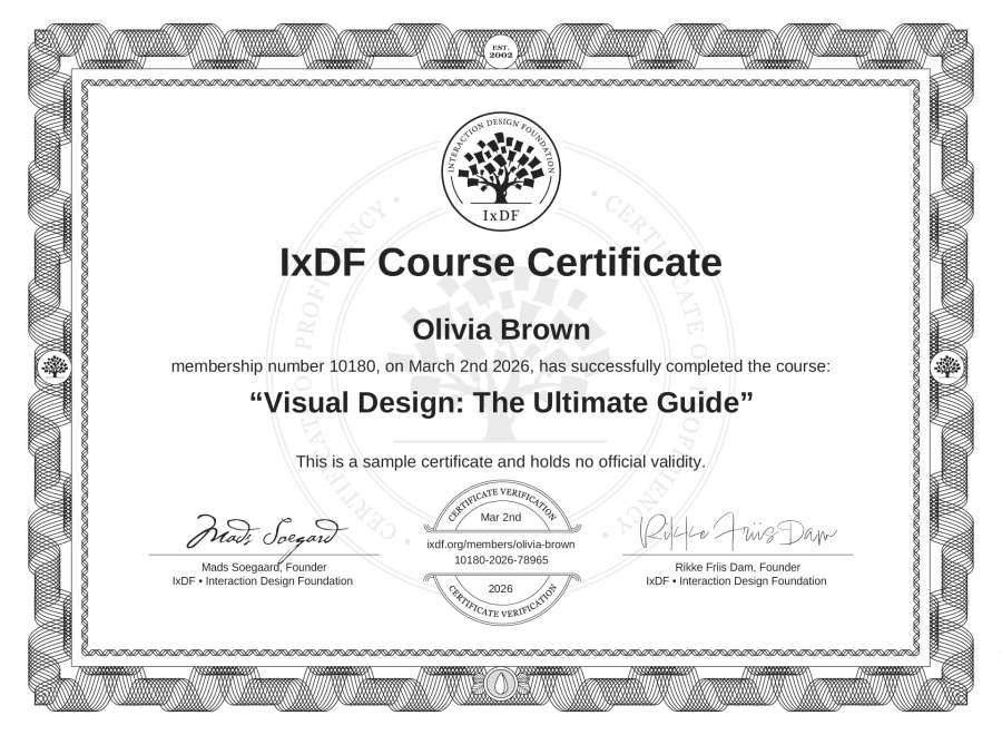 Course Certificate Example