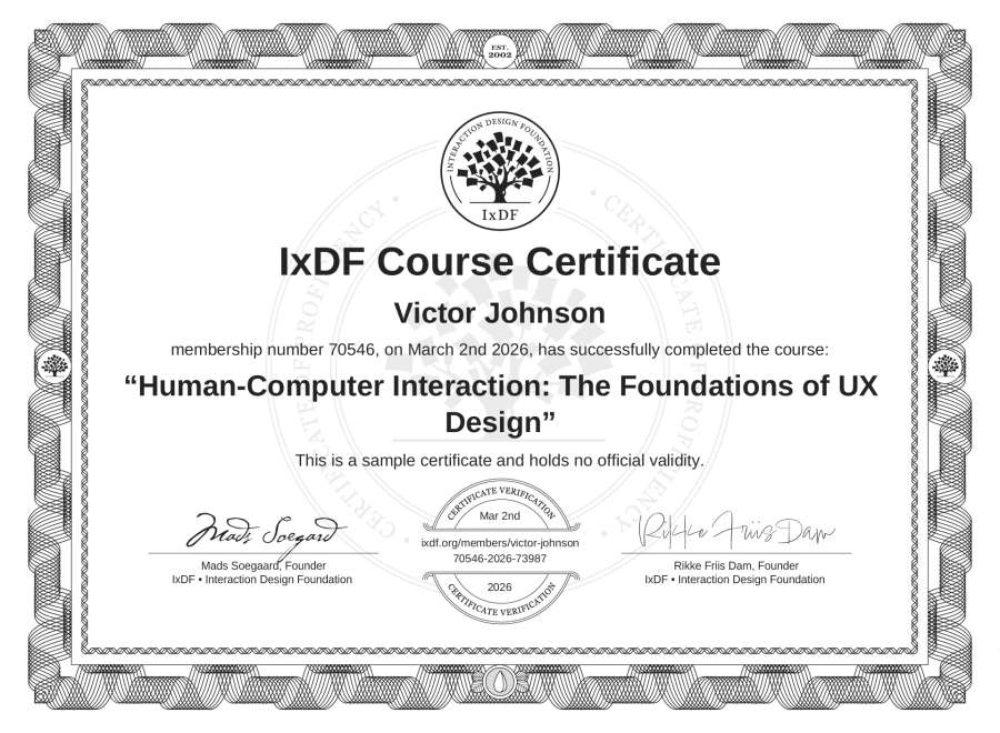 Course Certificate Example