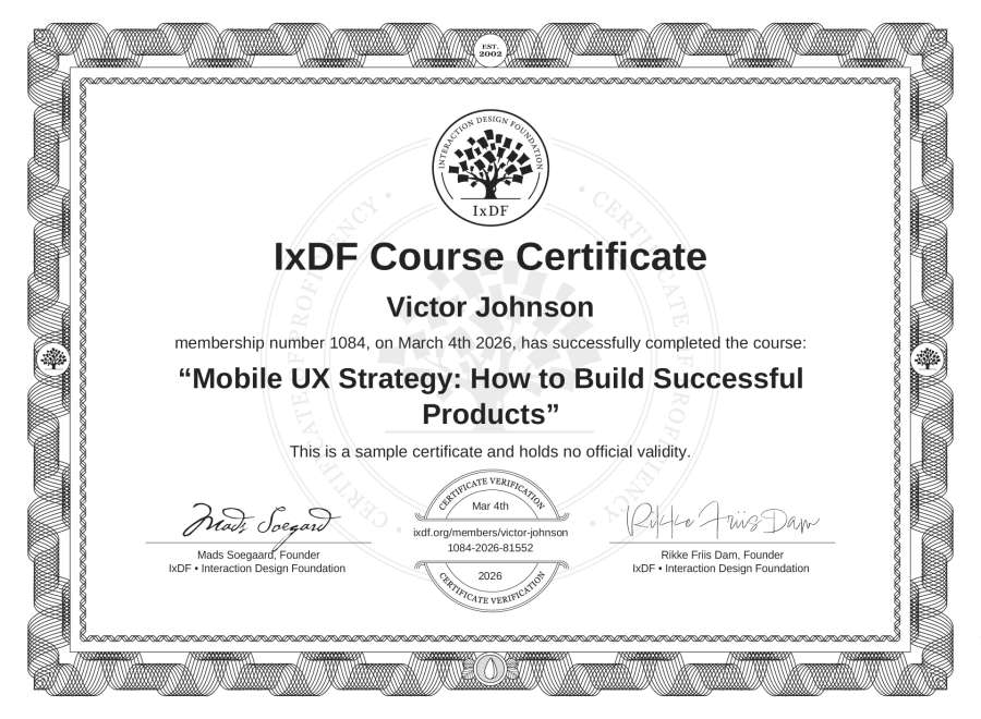 Course Certificate Example