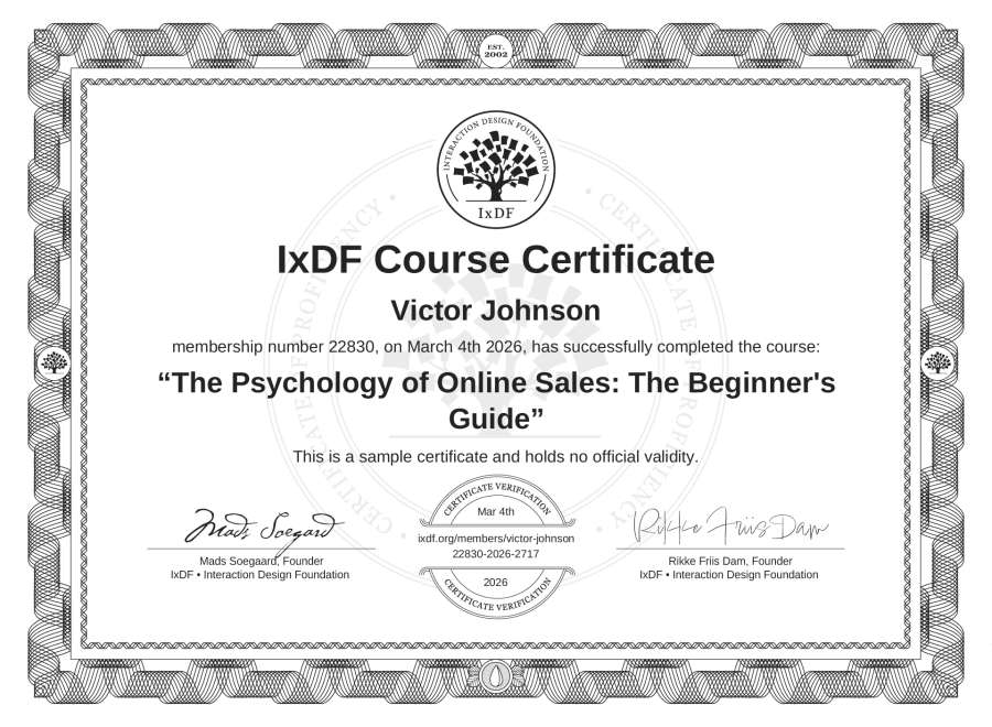 Course Certificate Example
