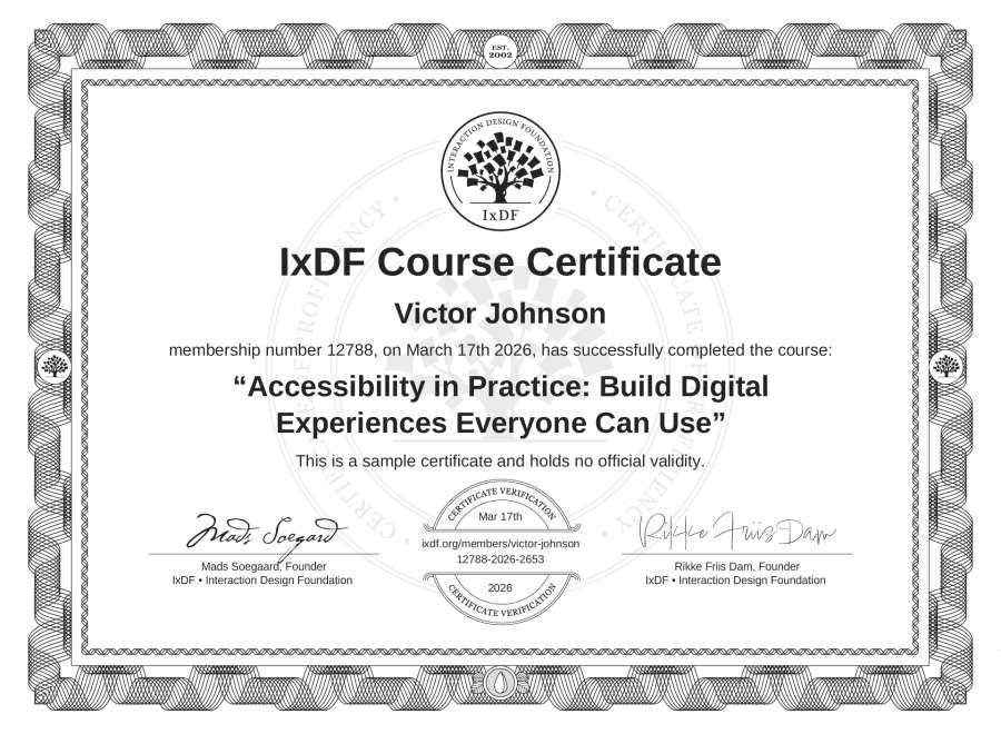 Course Certificate Example