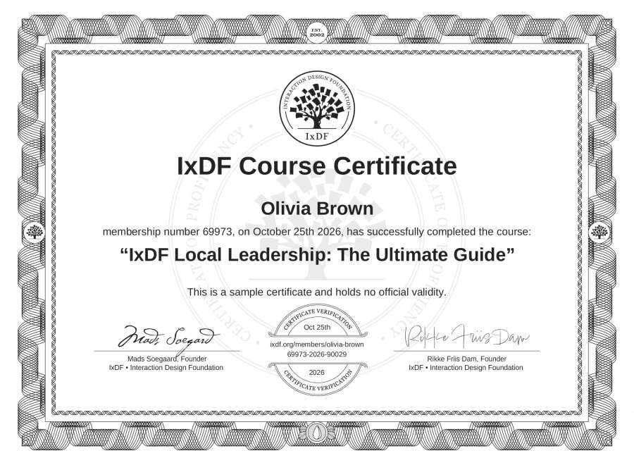 Course Certificate Example