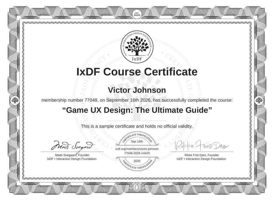 Course Certificate Example