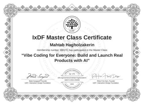 Vibe Coding for Everyone: Build and Launch Real Products with AI certificate