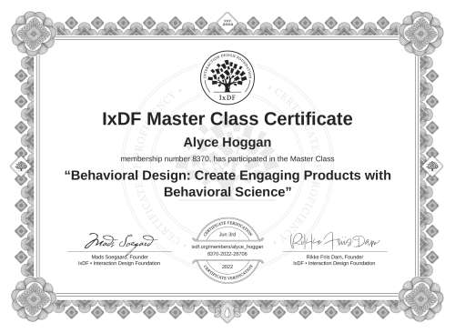 Behavioral Design: Create Engaging Products with Behavioral Science certificate