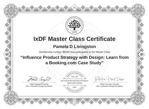Influence Product Strategy with Design: Learn from a Booking.com Case Study certificate