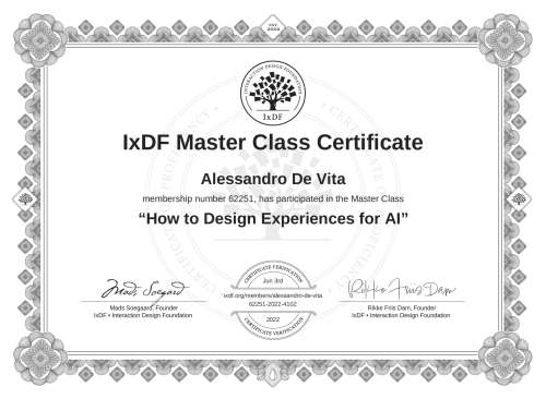 How to Design Experiences for AI certificate