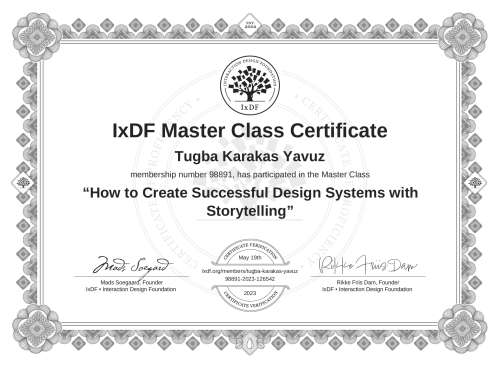 How to Create Successful Design Systems with Storytelling certificate