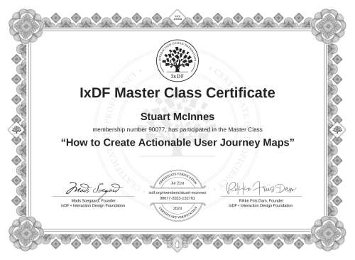 How to Create Actionable User Journey Maps certificate