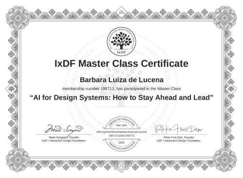 AI for Design Systems: How to Stay Ahead and Lead certificate