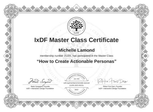 How to Create Actionable Personas certificate