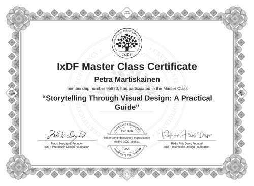 Storytelling Through Visual Design: A Practical Guide certificate