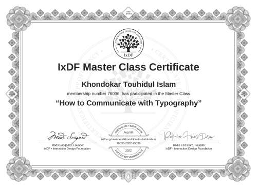 How to Communicate with Typography certificate