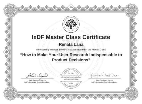 How to Make Your User Research Indispensable to Product Decisions certificate
