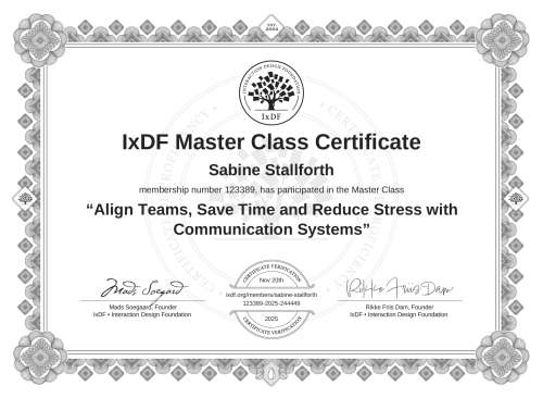 Align Teams, Save Time and Reduce Stress with Communication Systems certificate