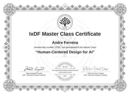 Human-Centered Design for AI certificate