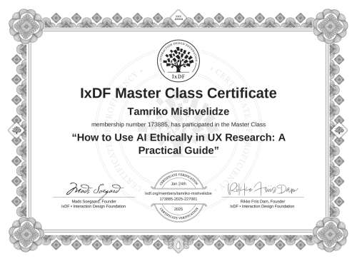 How to Use AI Ethically in UX Research: A Practical Guide certificate