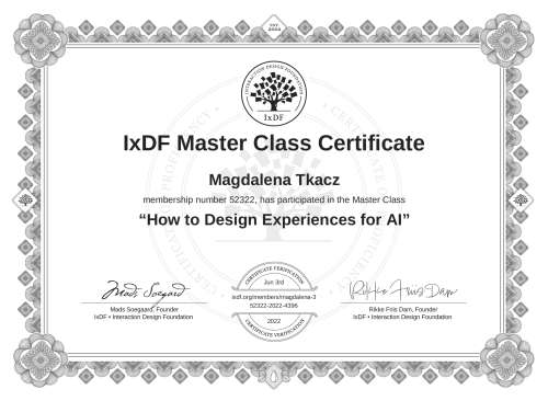 How to Design Experiences for AI certificate