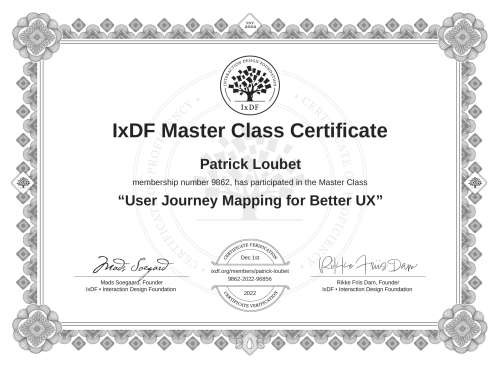 User Journey Mapping for Better UX certificate