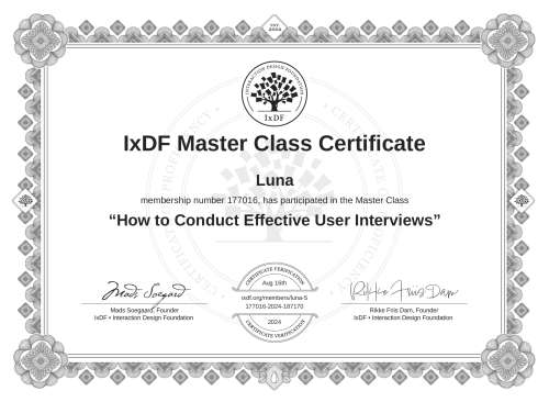 How to Conduct Effective User Interviews certificate