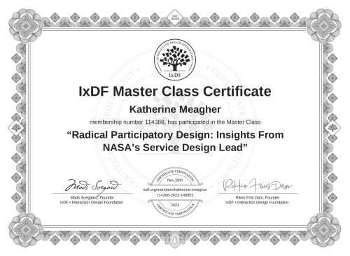 Radical Participatory Design: Insights From NASA’s Service Design Lead certificate