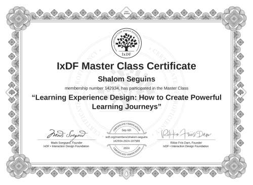 Learning Experience Design: How to Create Powerful Learning Journeys certificate