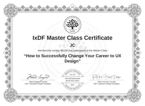 How to Successfully Change Your Career to UX Design certificate