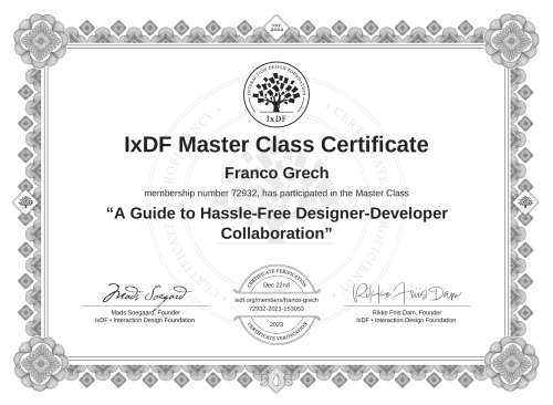 A Guide to Hassle-Free Designer-Developer Collaboration certificate