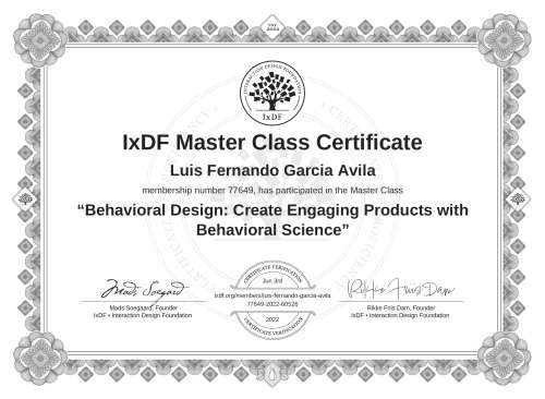 Behavioral Design: Create Engaging Products with Behavioral Science certificate