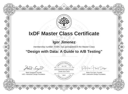 Design with Data: A Guide to A/B Testing certificate