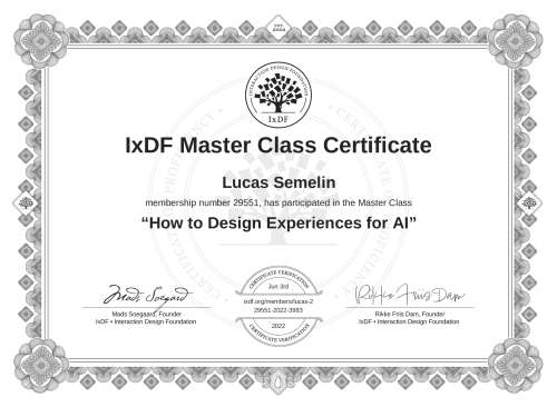 How to Design Experiences for AI certificate