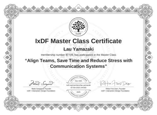 Align Teams, Save Time and Reduce Stress with Communication Systems certificate