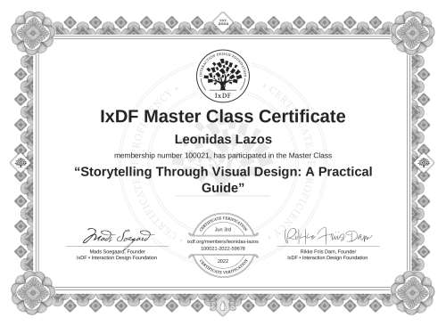 Storytelling Through Visual Design: A Practical Guide certificate