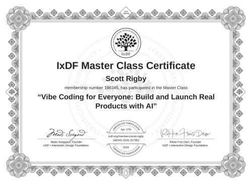 Vibe Coding for Everyone: Build and Launch Real Products with AI certificate