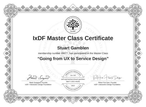 Going from UX to Service Design certificate