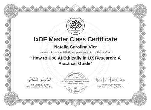 How to Use AI Ethically in UX Research: A Practical Guide certificate