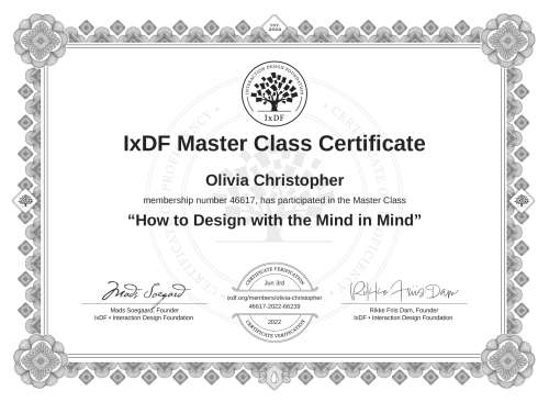 How to Design with the Mind in Mind certificate