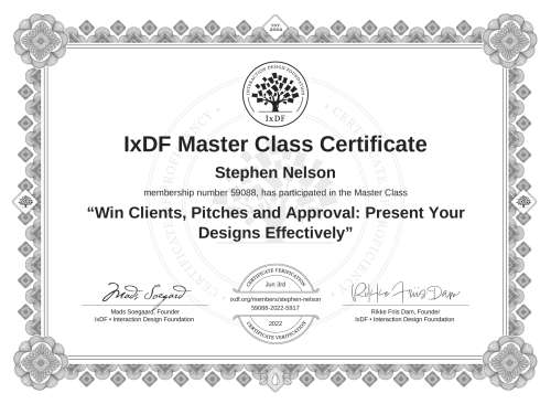 Win Clients, Pitches and Approval: Present Your Designs Effectively certificate