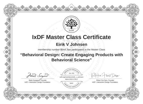 Behavioral Design: Create Engaging Products with Behavioral Science certificate