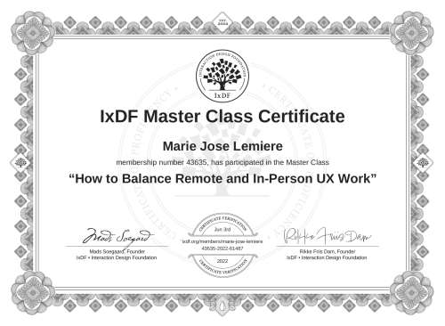 How to Balance Remote and In-Person UX Work certificate