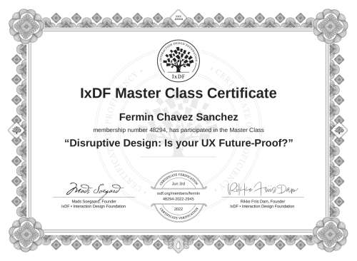 Disruptive Design: Is your UX Future-Proof? certificate